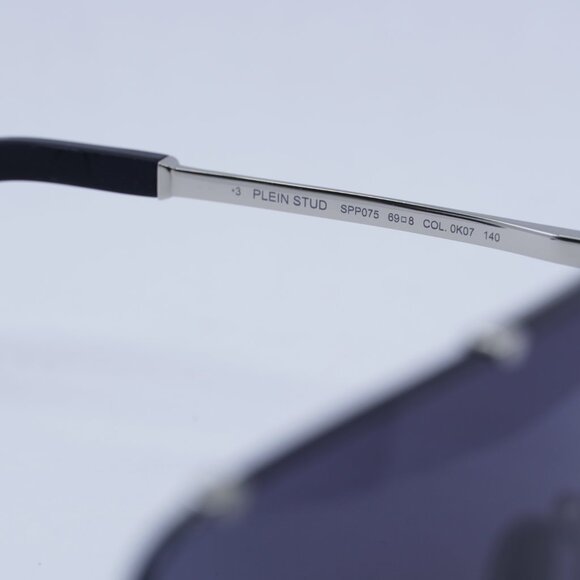 🕶️ New Philipp Plein SPP075M 0K07 Sunglasses - Silver Frame, Grey Lenses - Picture 7 of 9
